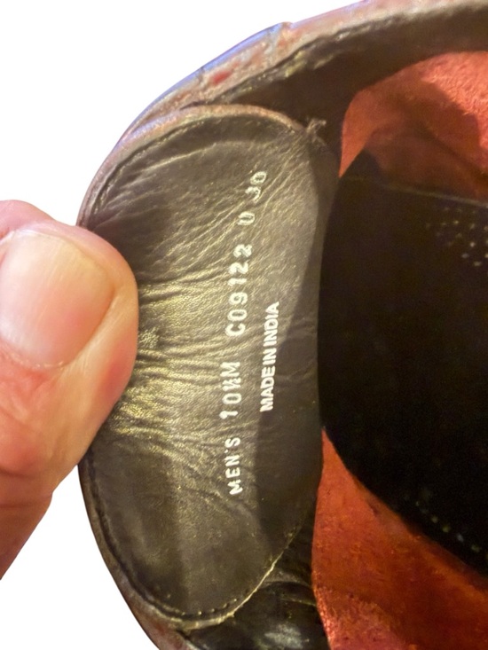 Cole Haan Oxblood Leather Wingtip Derbys with Tan Soles